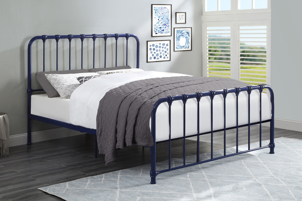 Bethany Queen Platform Bed in Blue - 1571BU-1 - FAMSA Furniture (TX)