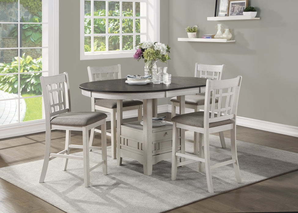 Junipero Counter Height Chair in Brown/White - 2423W-24 - FAMSA Furniture (TX)