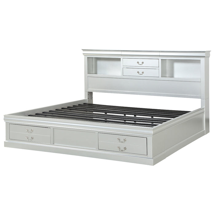 Louis Philippe III Queen Bed w/Storage - Image 4