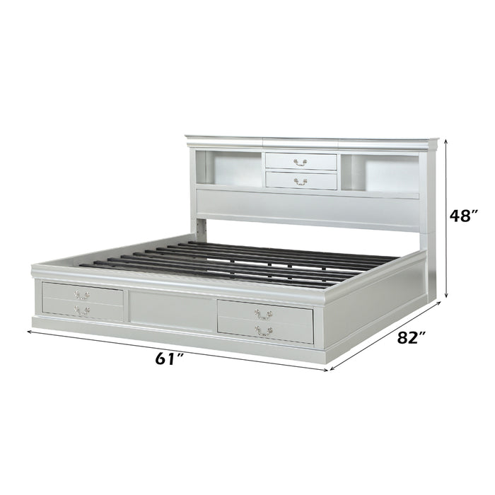 Louis Philippe III Queen Bed w/Storage - Image 7