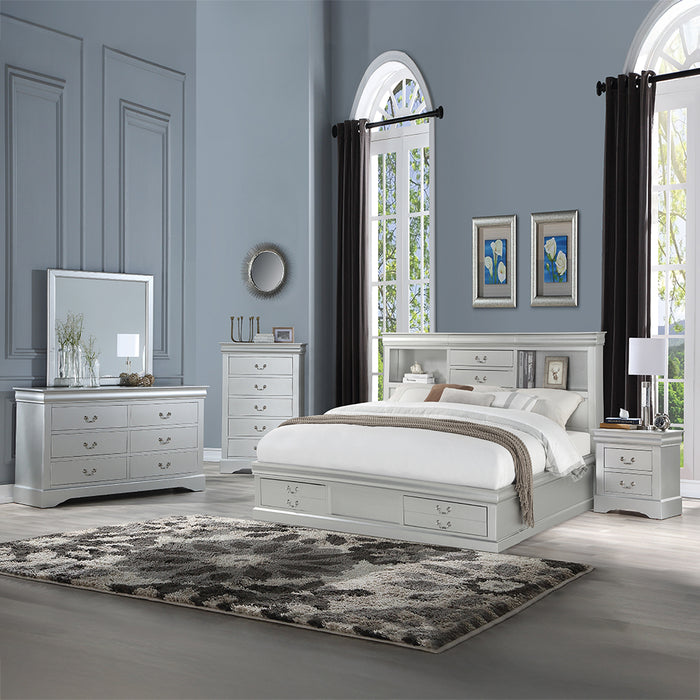 Louis Philippe III Queen Bed w/Storage - Image 6