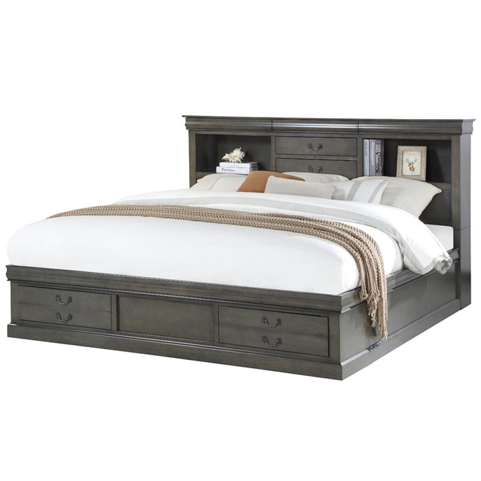 Louis Philippe III Queen Bed w/Storage - Image 2