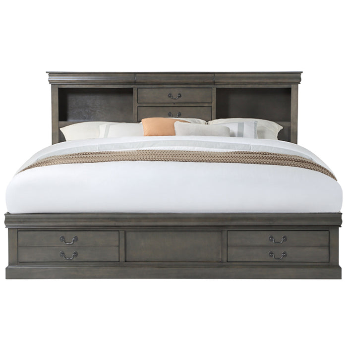 Louis Philippe III Queen Bed w/Storage - Image 3