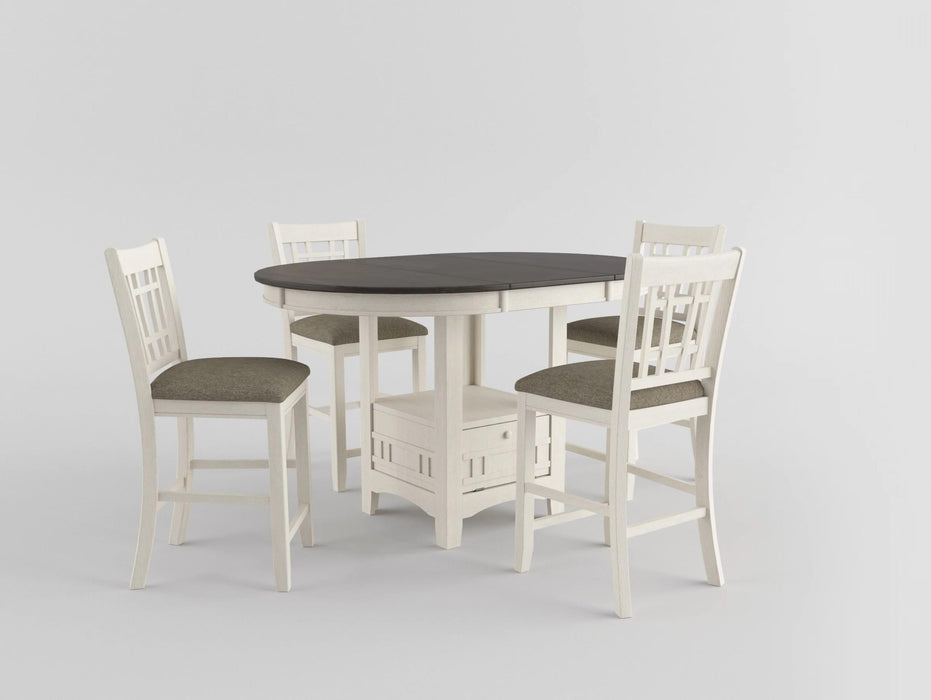 Junipero Counter Height Chair in Brown/White - 2423W-24 - FAMSA Furniture (TX)
