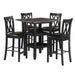 Norman 5-Piece Pack Counter Height Set in Black - 2514BK-36 - FAMSA Furniture (TX)