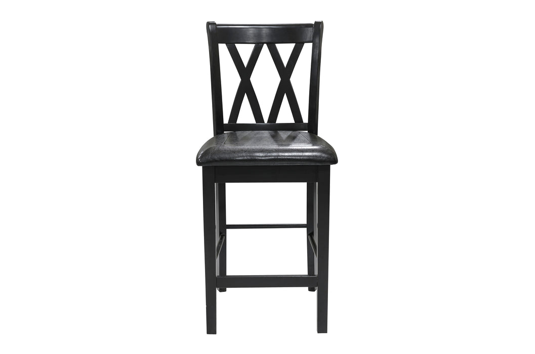 Norman 5-Piece Pack Counter Height Set in Black - 2514BK-36 - FAMSA Furniture (TX)