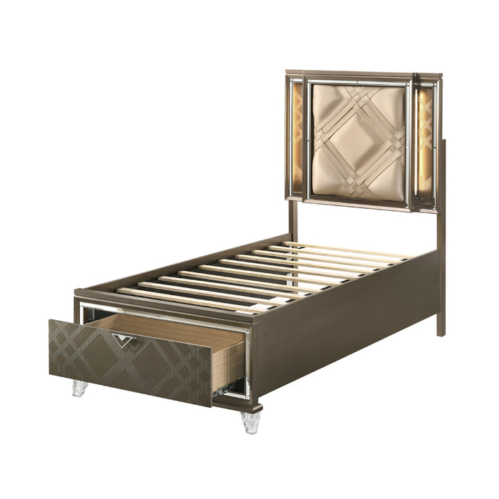 Skylar Twin Bed w/Storage & LED - Image 2