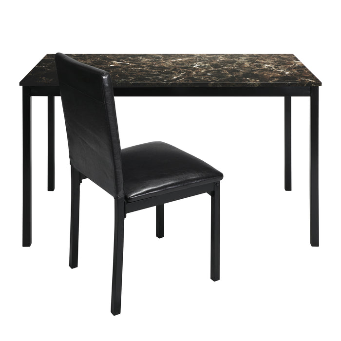 Tempe Writing Desk and Chair in Black/Brown - 2601-15 - FAMSA Furniture (TX)