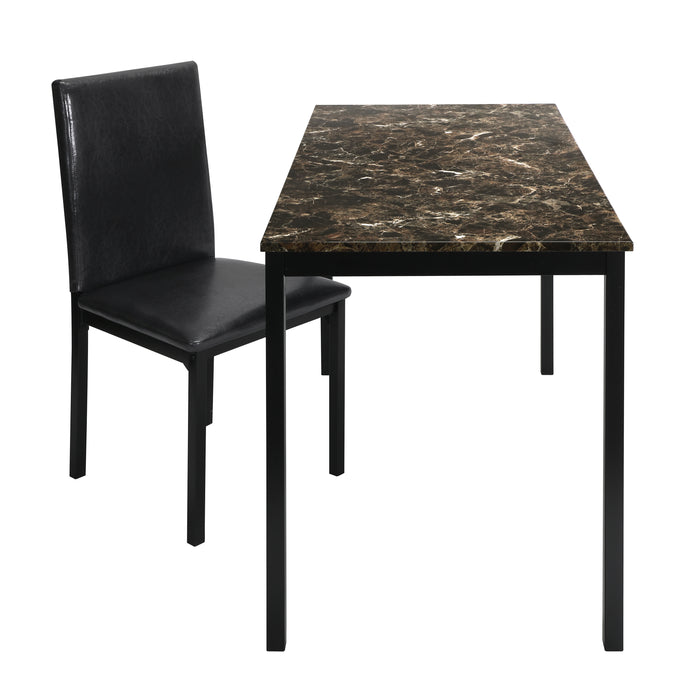 Tempe Writing Desk and Chair in Black/Brown - 2601-15 - FAMSA Furniture (TX)