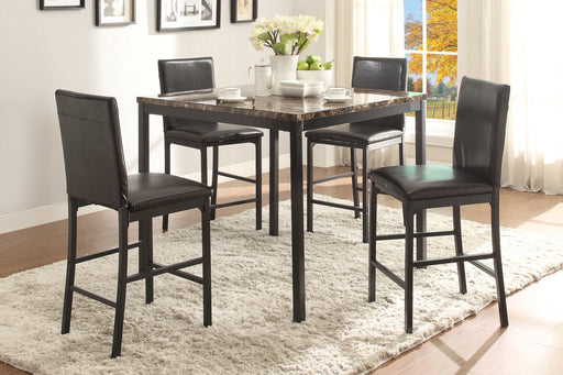 Tempe Counter Height Table, Faux Marble Top in Black/Brown - 2601-36 - FAMSA Furniture (TX)