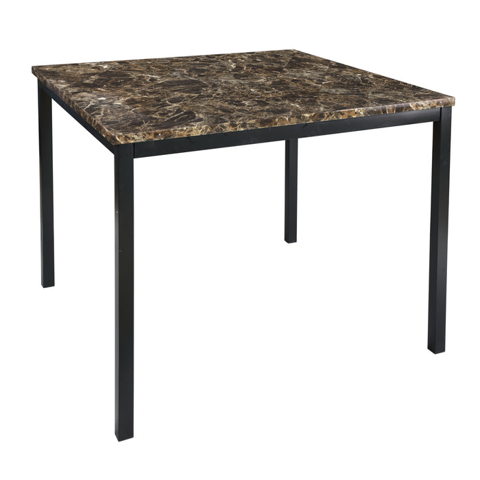 Tempe Counter Height Table, Faux Marble Top in Black/Brown - 2601-36 - FAMSA Furniture (TX)