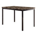 Tempe Dining Table, Faux Marble Top in Brown/Black - 2601-48 - FAMSA Furniture (TX)