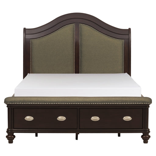 Marston Queen Sleigh Platform Bed in Cherry - 2615DC-1 - FAMSA Furniture (TX)