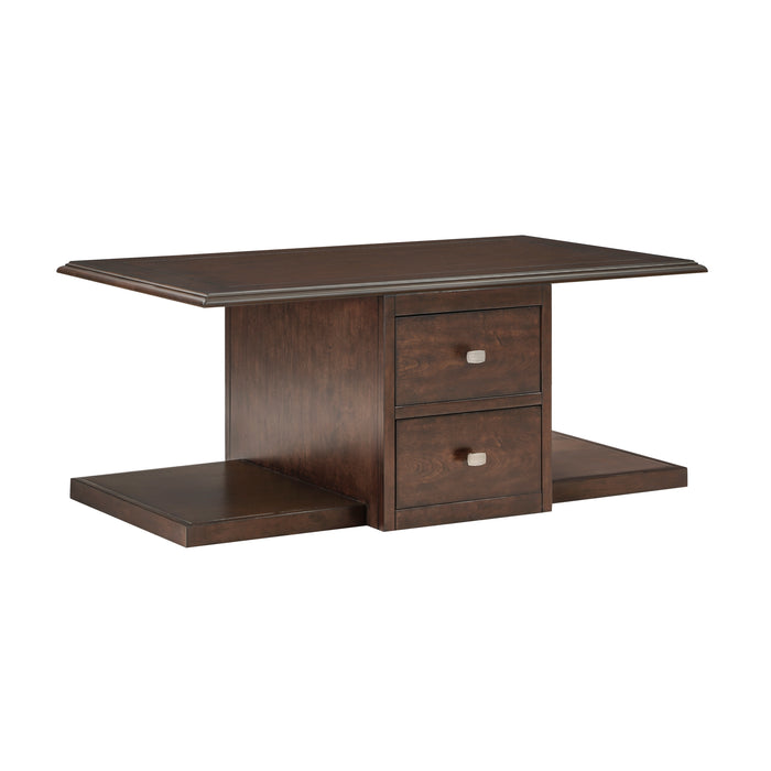Claremore Cocktail Table with two Ottomans in Brown - 3500-30 - FAMSA Furniture (TX)