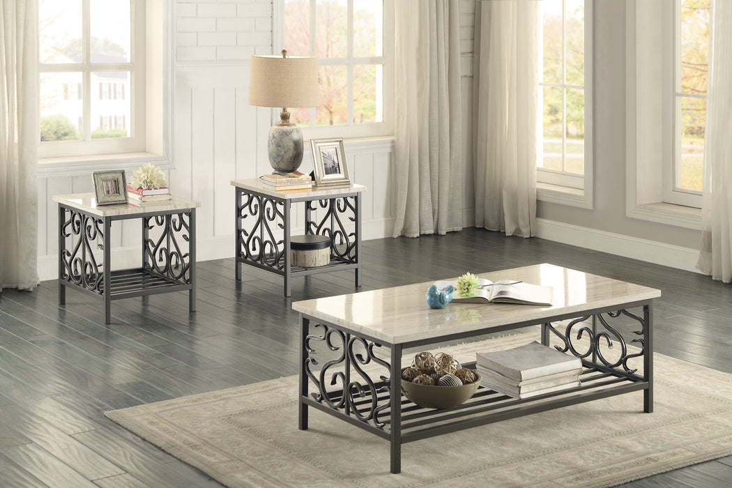 Fairhope 3-Piece Pack Occasional Set in Beige/Metal - 3580-31 - FAMSA Furniture (TX)