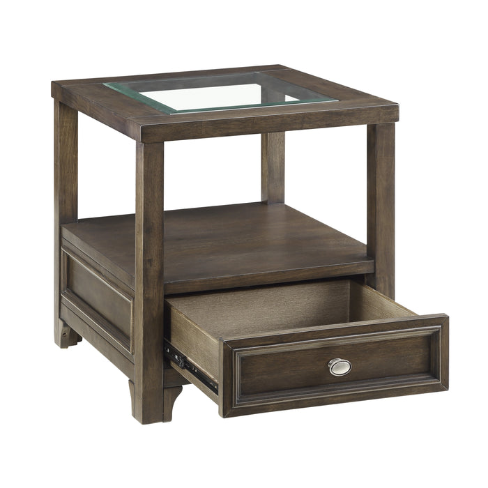 Auburn End Table in Transparent/Brown - 3624-04 - FAMSA Furniture (TX)