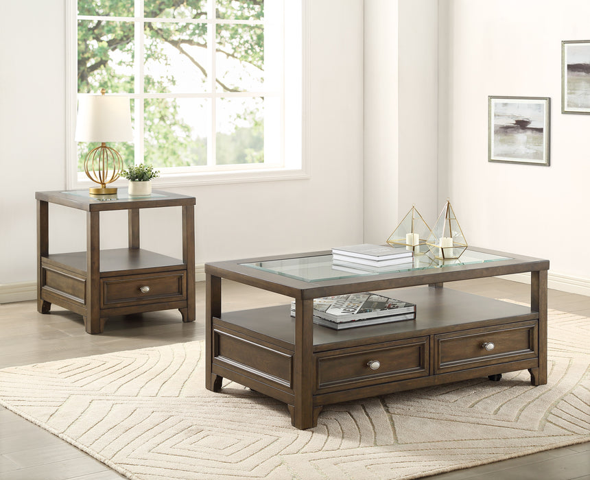 Auburn End Table in Transparent/Brown - 3624-04 - FAMSA Furniture (TX)
