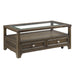 Auburn Cocktail Table in Brown/Transparent - 3624-30 - FAMSA Furniture (TX)