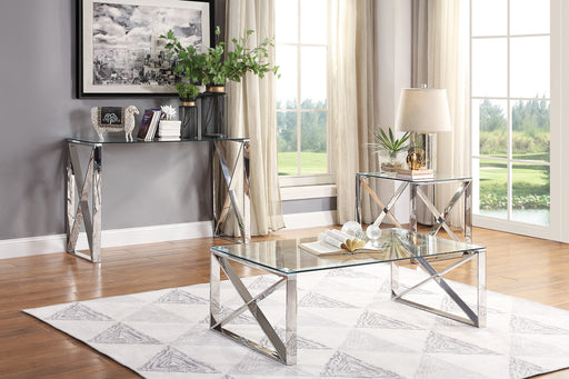 Rush End Table in Gold/Silver/Champagne/Transparent - 3644-04 - FAMSA Furniture (TX)