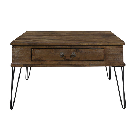 Shaffner Square Cocktail Table in Brown/Black/Oak - 3670M-01 - FAMSA Furniture (TX)