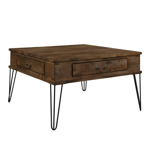 Shaffner Square Cocktail Table in Brown/Black/Oak - 3670M-01 - FAMSA Furniture (TX)