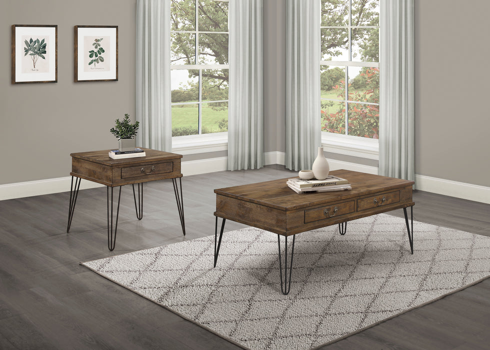 Shaffner Cocktail Table in Black/Oak/Brown - 3670M-30 - FAMSA Furniture (TX)