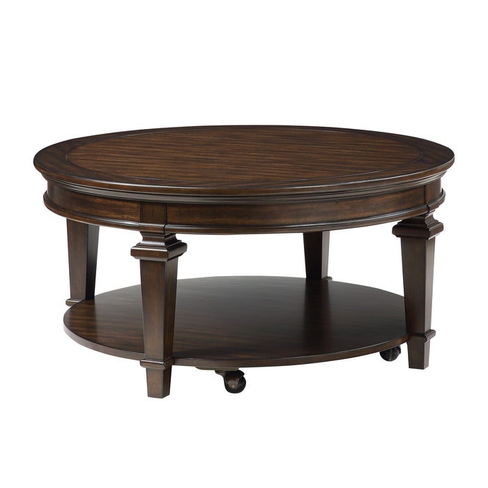 Tobias Round Cocktail Table in Espresso - 3681-01RD - FAMSA Furniture (TX)