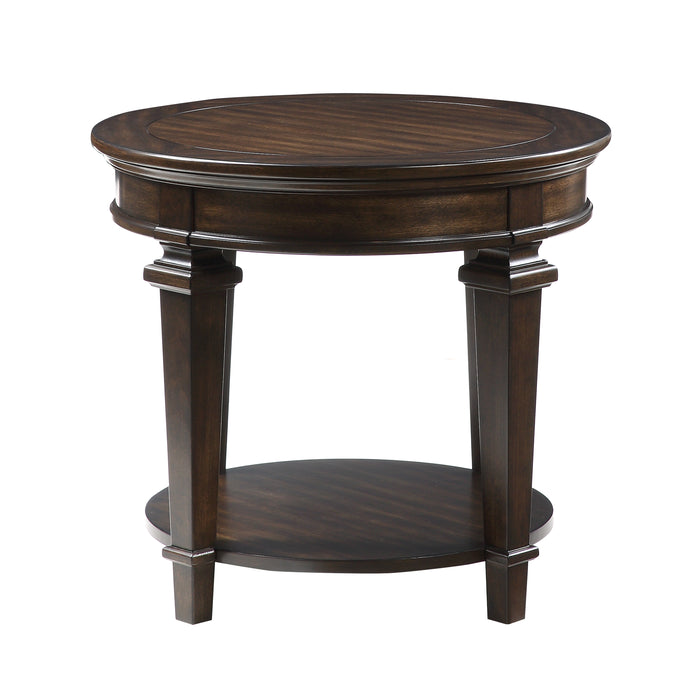 Tobias Round End Table in Espresso - 3681-04RD - FAMSA Furniture (TX)