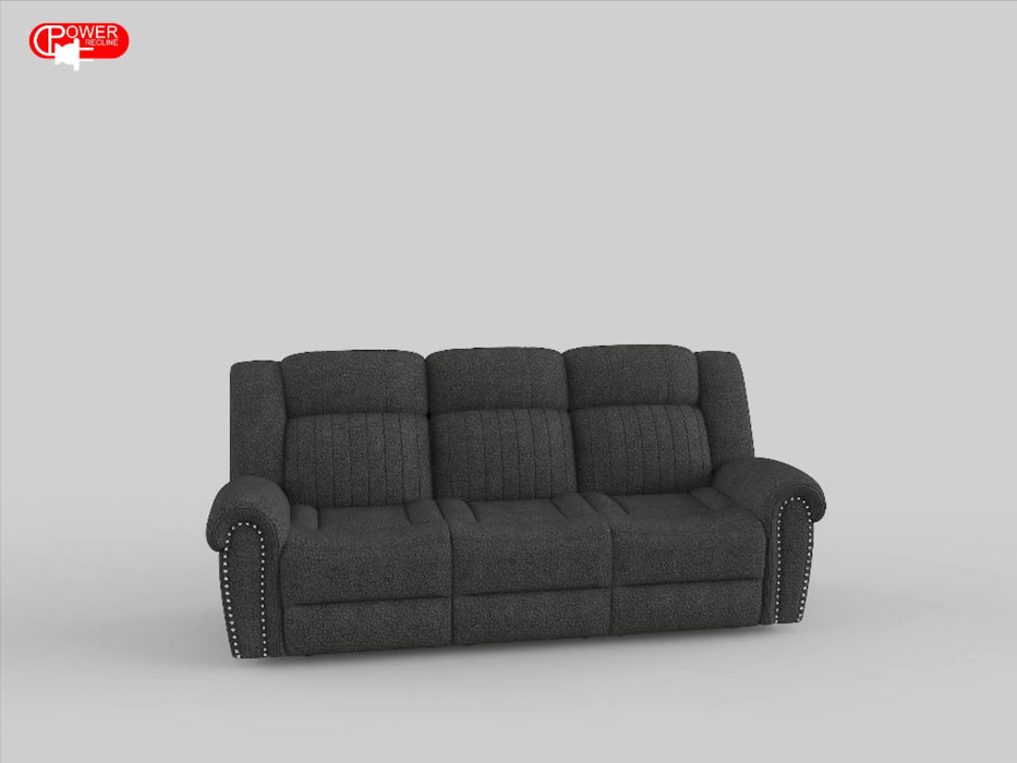 Brennen Power Double Reclining Sofa in Gray - 9204CC-3PW - FAMSA Furniture (TX)