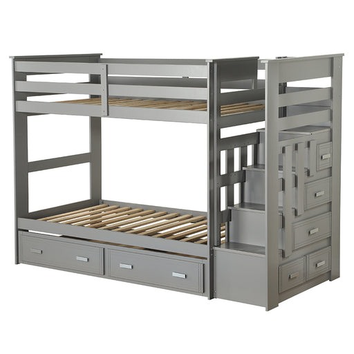 Bunk Bed (T/T) w/Trundle &Storage - Image 2