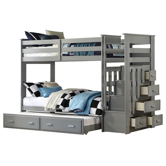 Bunk Bed (T/T) w/Trundle &Storage - Image 4