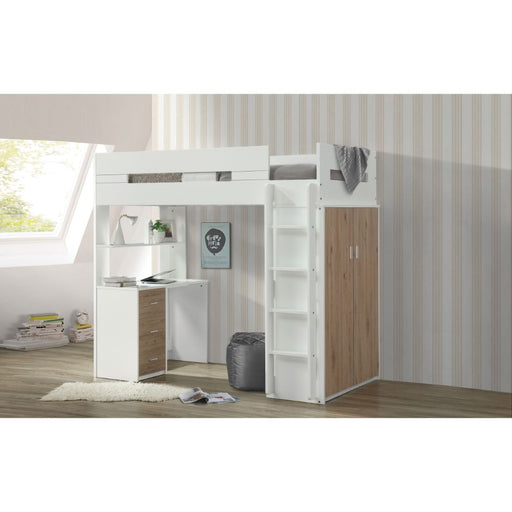 Twin Loft Bed w/Desk & Wardrobe - Image 2