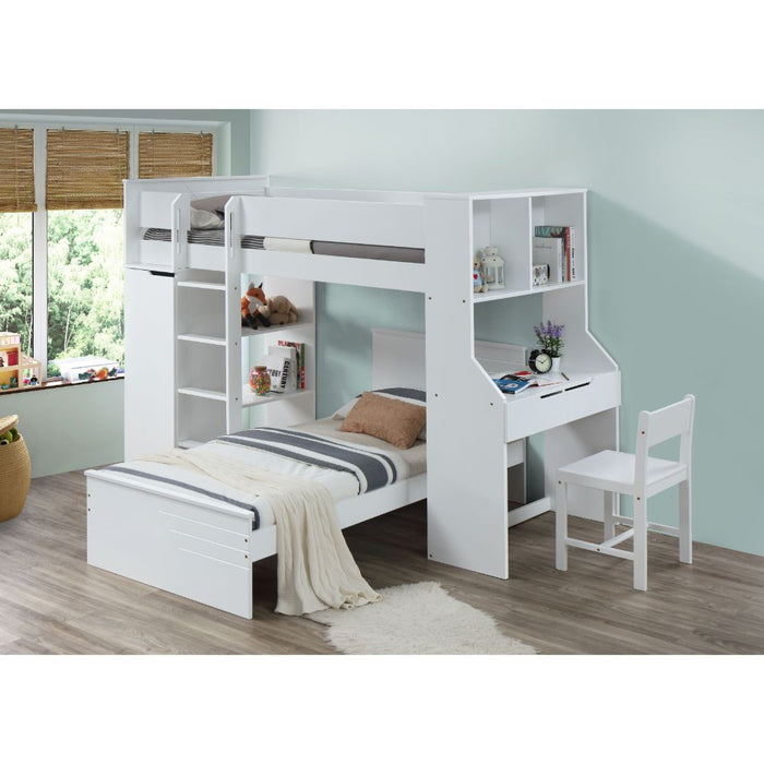 Twin Loft Bed w/Desk & Wardrobe - Image 5