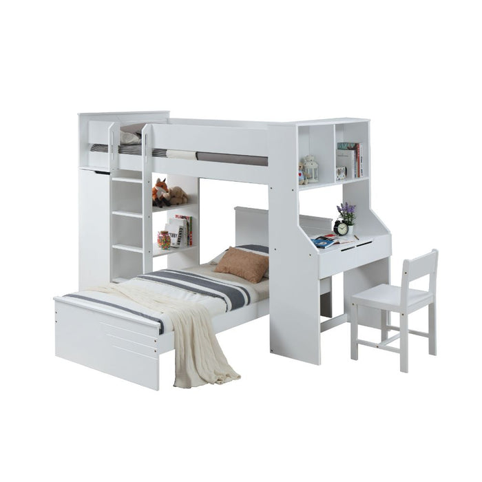 Twin Loft Bed w/Desk & Wardrobe - Image 4