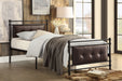 Jayla Twin Platform Bed in Brown/Black/Metal - 2050T-1 - FAMSA Furniture (TX)
