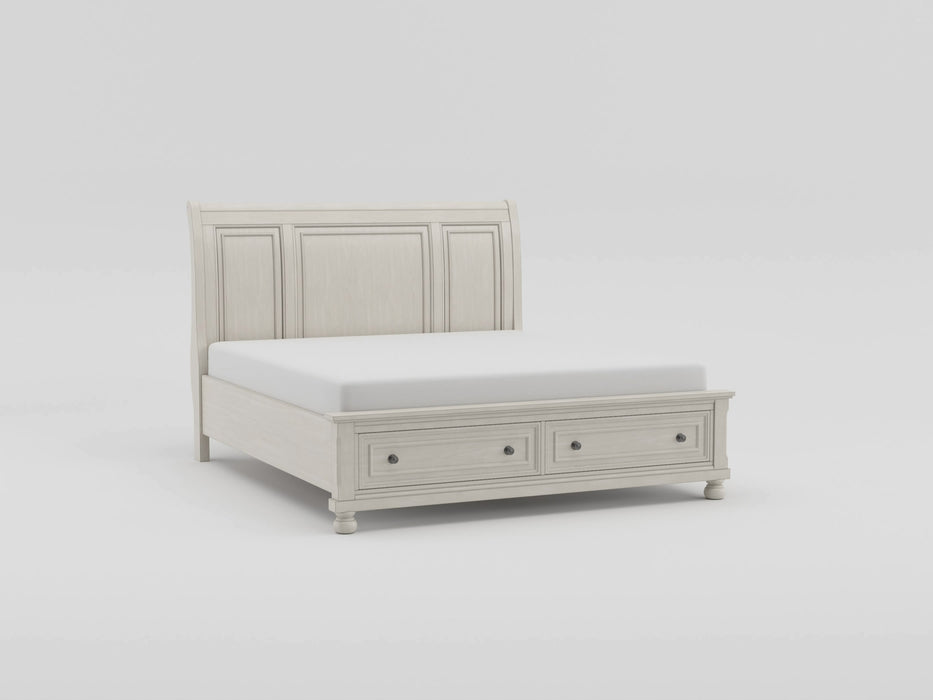 Bethel Eastern King Platform Bed with Footboard Storage in White - 2259KW-1EK - FAMSA Furniture (TX)