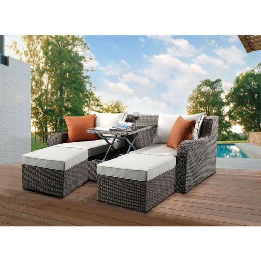 Patio Sofa w/2 Pillows & 2 Ottomans - Image 3
