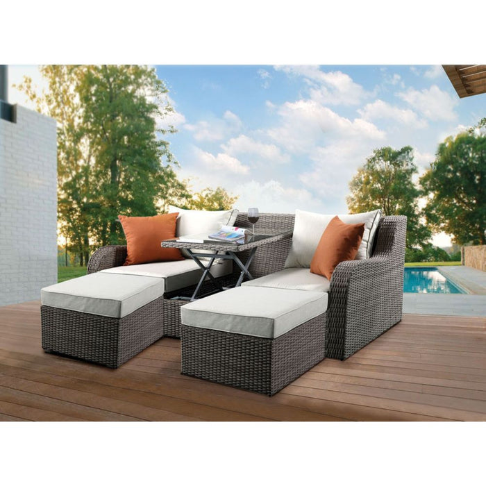 Salena Patio Sofa w/2 Pillows & 2 Ottomans - Image 3