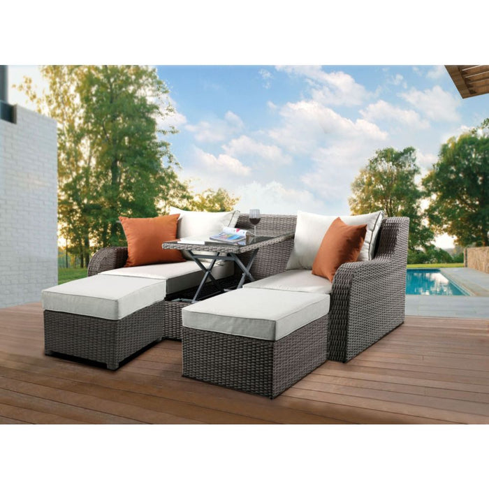 Salena Patio Sofa w/2 Pillows & 2 Ottomans