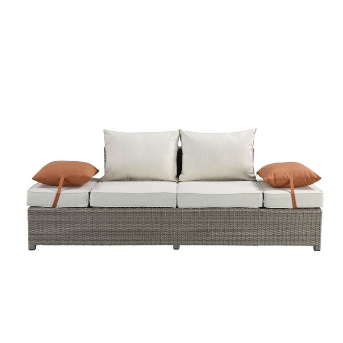 Patio Sofa w/2 Pillows & Ottoman - Image 5