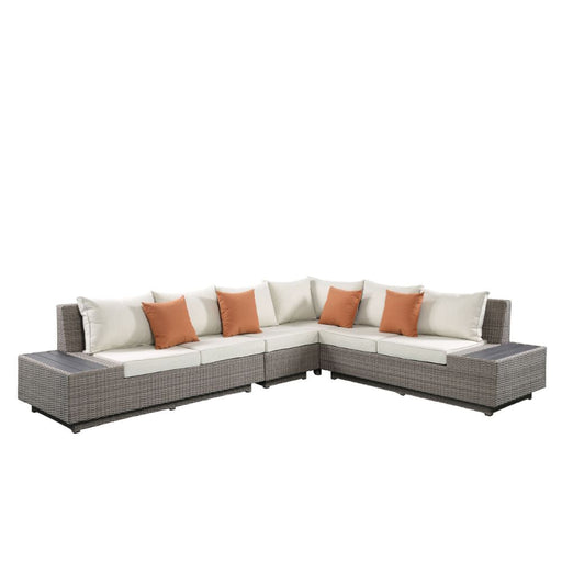 Salena Patio Sectional Sofa w/4 Pillows & Coffee Table - Image 2