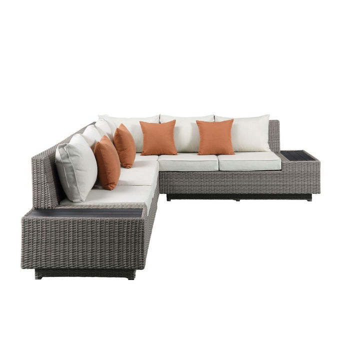 Patio Sectional Sofa w/4 Pillows & Coffee Table - Image 4