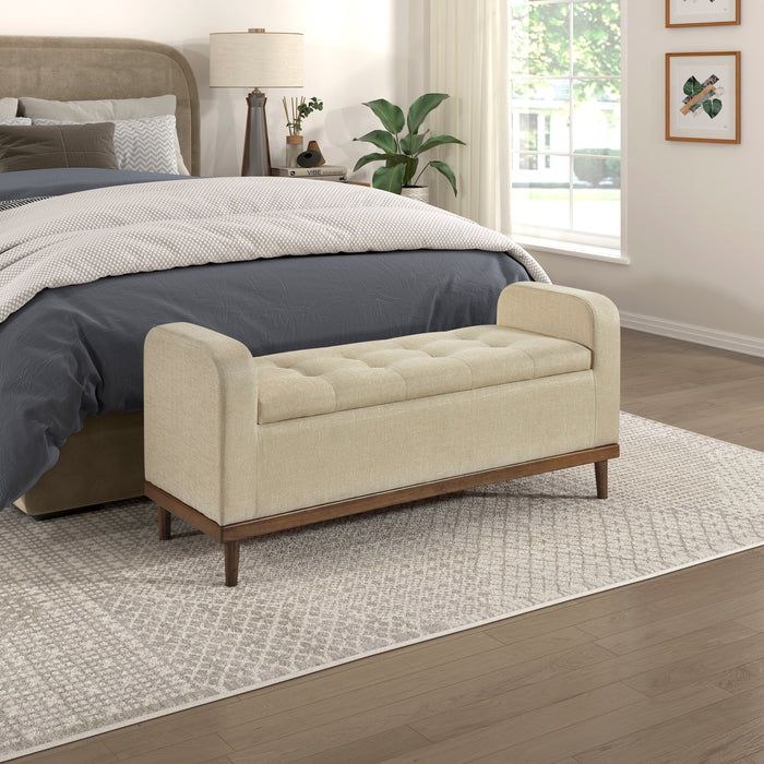 Brigitte Lift Top Storage Bench in Brown - 4590BR - FAMSA Furniture (TX)