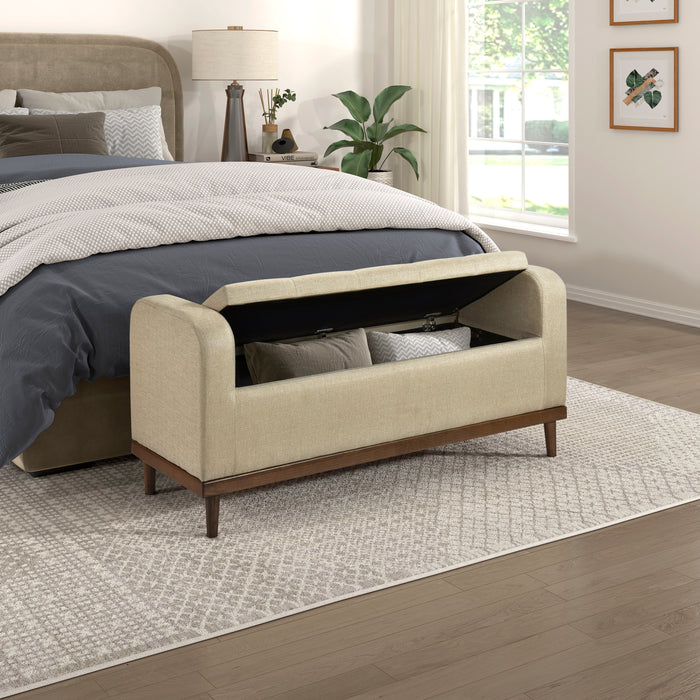Brigitte Lift Top Storage Bench in Brown - 4590BR - FAMSA Furniture (TX)