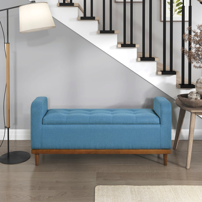 Brigitte Lift Top Storage Bench in Blue - 4590BU - FAMSA Furniture (TX)