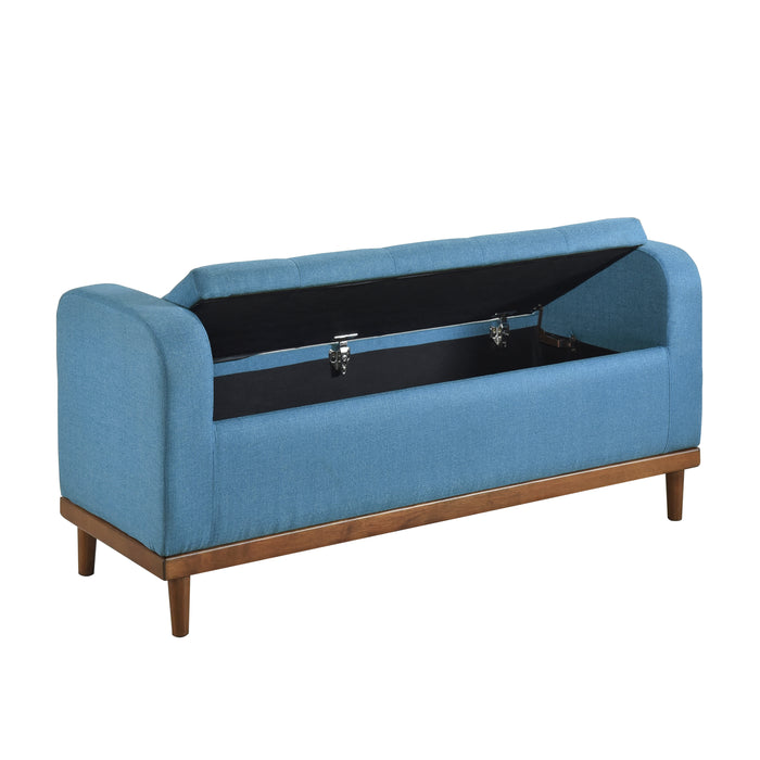Brigitte Lift Top Storage Bench in Blue - 4590BU - FAMSA Furniture (TX)