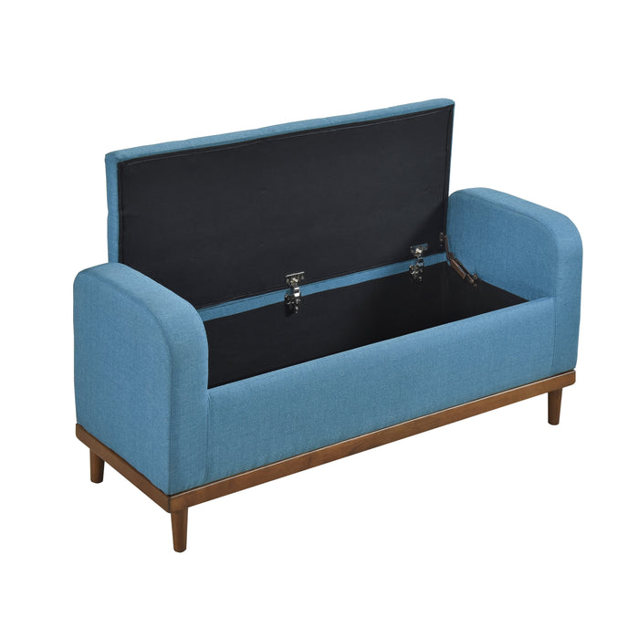 Brigitte Lift Top Storage Bench in Blue - 4590BU - FAMSA Furniture (TX)