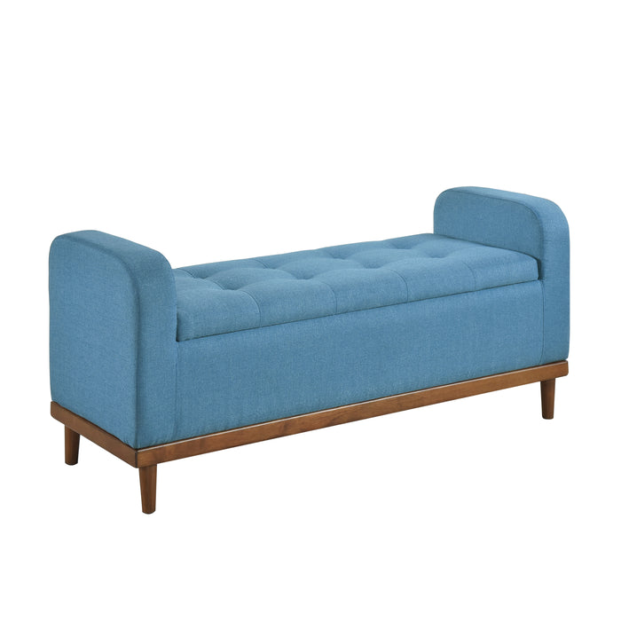 Brigitte Lift Top Storage Bench in Blue - 4590BU - FAMSA Furniture (TX)