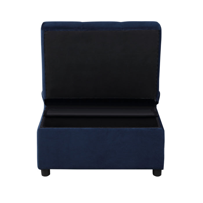 Garrell Lift Top Storage Bench with Pull-out Bed in Blue - 4615-F1 - FAMSA Furniture (TX)