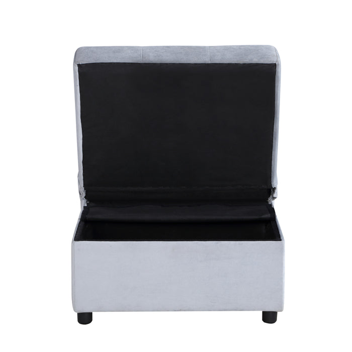 Garrell Lift Top Storage Bench with Pull-out Bed in Blue - 4615-F1 - FAMSA Furniture (TX)